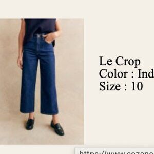 Sezane Le Crop Indigo - Size 10